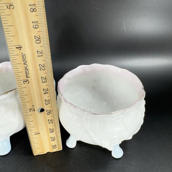 Antique Porcelain Sugar And Creamer Set 2 German Kitchenware Open Sugar Decor - Picture 7 of 16